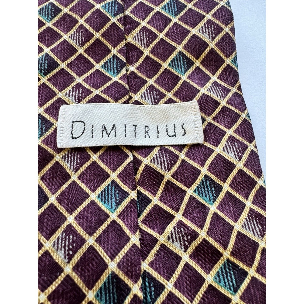 Dimitrius Neck Tie Diamond Purple Pattern Silk NWT